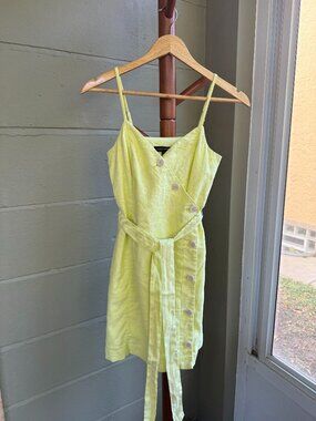 Banana Republic Asymmetric Button-Through Linen Dress